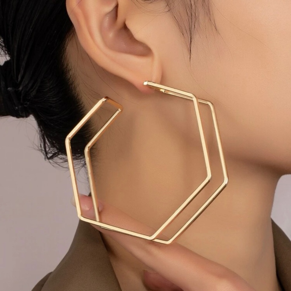 Big gold earrings